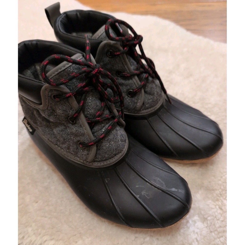Sketchers Womens Pond-Lil Puddles-Mid Quilted Lace Up Duck Boot Rain Boot Sz 7
